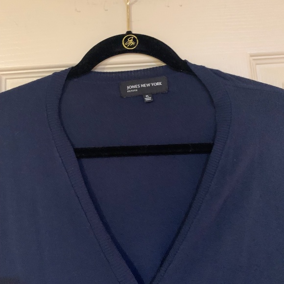 Jones New York Petite Navy Blue Cardigan Sweater sz PL - Picture 2 of 7